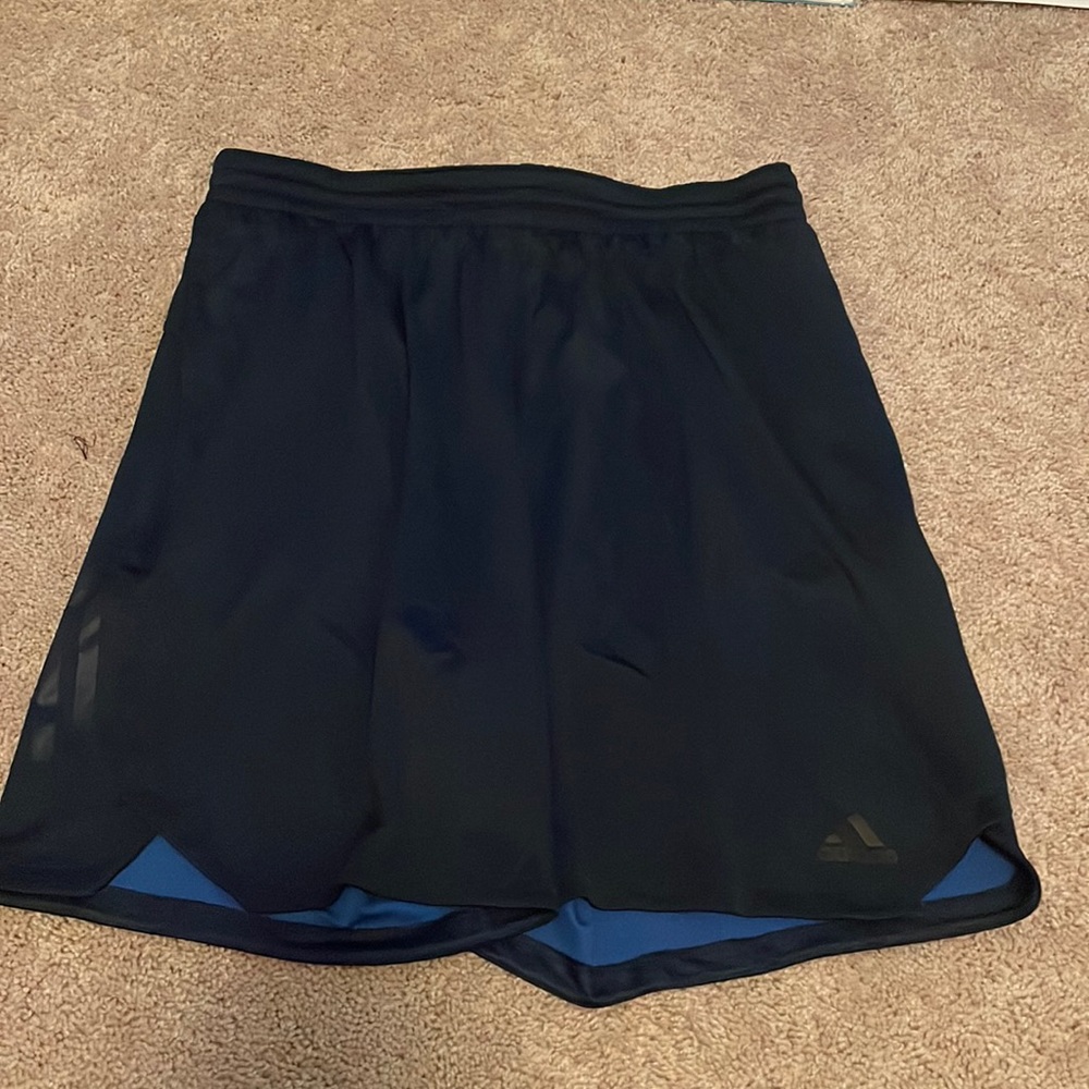Navy Blue, men’s, size large, athletic shorts. Adidas.